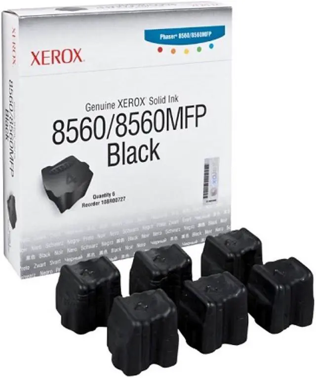 Main image of Xerox Phaser 8560, 8560MFP Black Solid Ink, 6 Sticks (108R727)