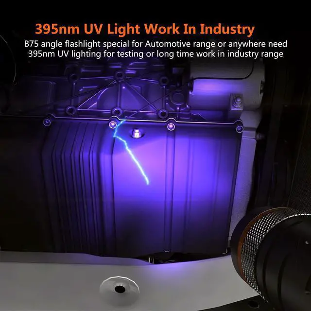 Alt view image 5 of 7 - NICRON Rechargeable Flashlight 1000lm B75 Torchlight 90 Degree Twist 395nm UV/ White 2-Color Flashlight UV Torch Light B75