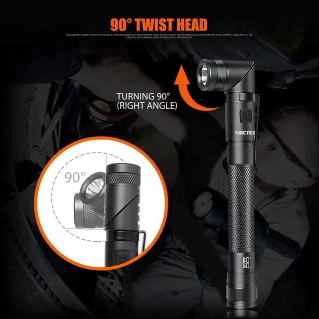 Alt view image 3 of 7 - NICRON N73 2AAA Portable LED Pen Flashlight with 4Mode,Clip,Magnet, 150 Lumen 90 Degree Twist Angle Pocket Penlight with IPX4 Waterproof, Excellent for Tight Space,Mechanic,Inspection (With Batteries)
