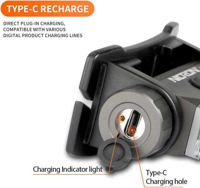 Alt view image 5 of 7 - Nicron COB headlamp H17 rechargeable 500lm COB flood lighting Mini Head light 14500/800mAh IPX4 Aluminum Alloy LED Flahshlight H17