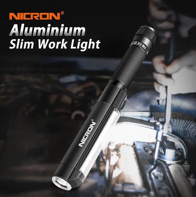 Alt view image 2 of 7 - NICON Worklight Pocket Light With Both Spot and Flood Light,COB Magnetic Base Work Light, 500 Lumens Inspection Pen Light 5 Modes LED Flood Handheld Led Flashlight 3*AAA For Car Repair, Household WL15