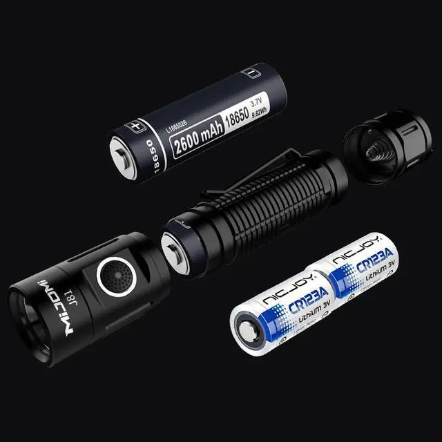 Alt view image 6 of 7 - MIJOMI J81 Tactical Torch Double Switch USB C Re chargeable 1300 Lumens IP68 Waterproof 7 Light Modes 480 Hours Light Duration with 18 650 Battery Suitable for Household, Camping,Outdoor J81