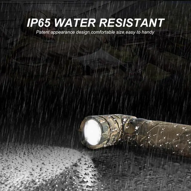 Alt view image 4 of 6 - Nicron Rechargeable Twist Flashlight 1200 Lumen LED Flashlight 3-Color Light 90 Degree Camo With 360 Rotary Clip Waterproof And With Strong Magnet B70PLUS