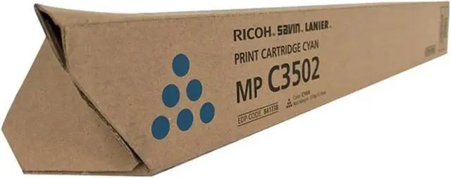 Alt view image 6 of 6 - Cyan Toner Cartridge for Ricoh 841738 Aficio MP C3002, Aficio MP C3502, Genuine Ricoh Brand