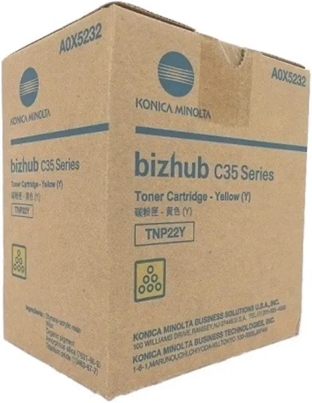 Alt view image 4 of 4 - Yellow Toner Cartridge for Konica Minolta A0X5232 bizhub C35, bizhub C35P, Genuine Konica Minolta Brand