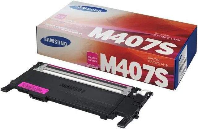 Alt view image 2 of 5 - Magenta Toner Cartridge for Samsung CLT-M407S CLP-320, CLP-320N, CLP-325, CLP-325W, CLX-3180, CLX-3185, CLX-3185FN, CLX-3185FW, CLX-3185N, Genuine Samsung Brand