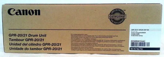 Alt view image 2 of 2 - Black Drum Unit for Canon 0258B001 imageRUNNER C4080, i, C4580, i, C5180, i, C5185, i, Genuine Canon Brand