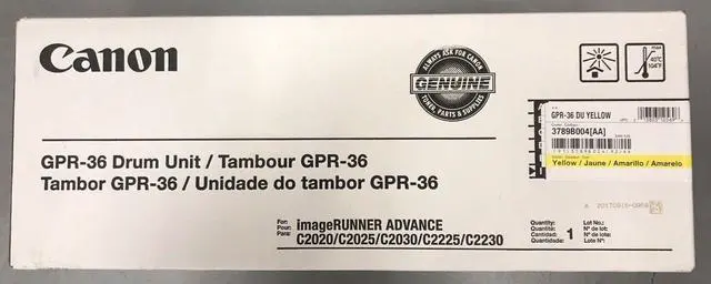 Alt view image 5 of 6 - Yellow Drum Unit for Canon 3789B004 imageRUNNER ADVANCE C2020, imageRUNNER ADVANCE C2030, imageRUNNER ADVANCE C2225, imageRUNNER ADVANCE C2230, Genuine Canon Brand