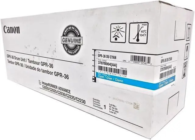 Alt view image 3 of 5 - Canon 3787B004BA Gpr-36 Cyan Drum For Use In Imagerunner Advance C2020 C2030 C2225 C2231