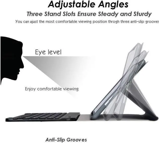 Alt view image 2 of 7 - Detachable Bluetooth Keyboard Case for New iPad 8 Generation 10.2 inch 2020 and iPad 10.2 inch 2019 with Pencil Holder Kickstand 7 Color Backlit Auto Wake Sleep Cover