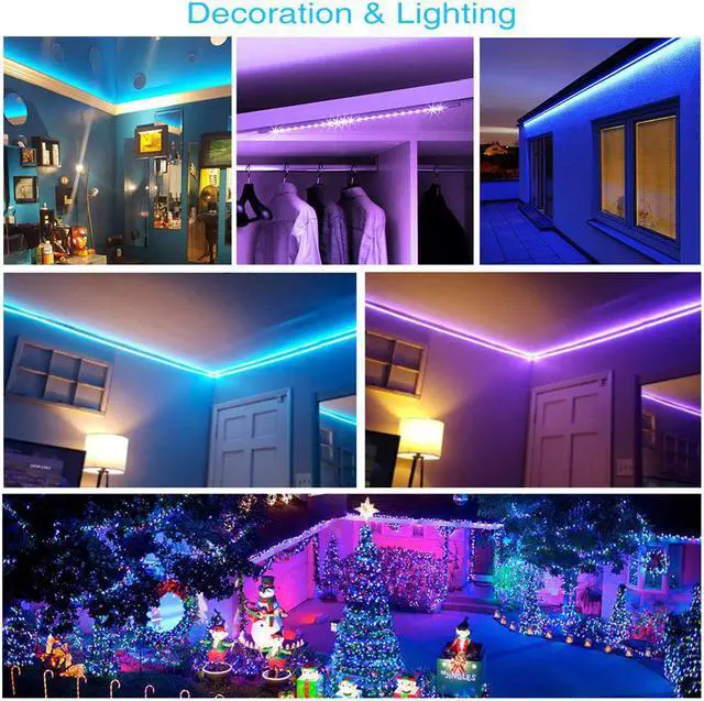 Alt view image 7 of 7 - Led Strip Lights 32.8ft Waterproof Flexible Tape Lights Color Changing 5050 RGB 300 LEDs Light Strips Kit with 44 Keys IR Remote Controller and 12V Power Supply for Home, Bedroom, Kitchen