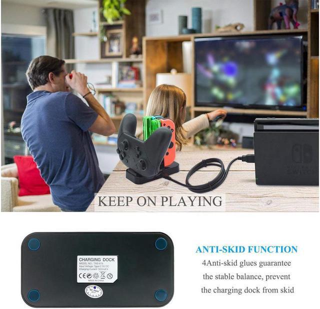 Alt view image 6 of 7 - Controller Charger for Nintendo Switch, Charging Dock Stand Station for Switch Joy-con and Pro Controller with Charging Indicator and Type C Charging Cable