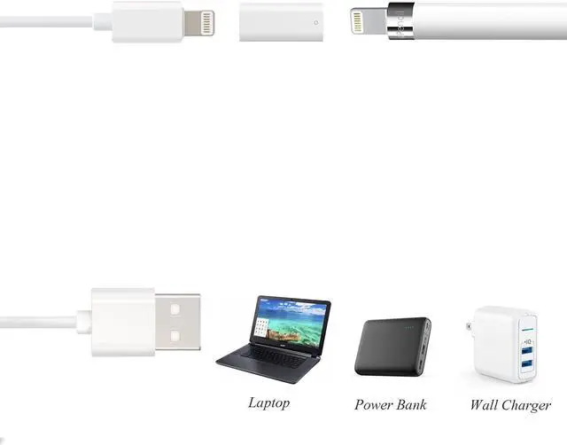Alt view image 7 of 7 - Compatible with Charger Adapter Replacement for Apple Pencil, 2-Pack Charging Adapter iPencil Charger Connector
