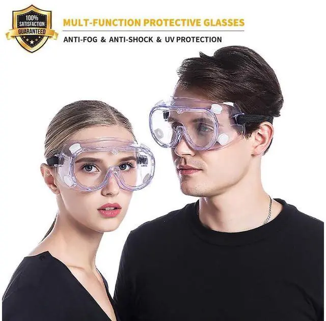 Alt view image 2 of 7 - 2 Packs Eyewear Protective Safety Glasses Splash Safety Goggles for Chemical Lab Technic Safety Polycarbonate Anti-Fog Lenses