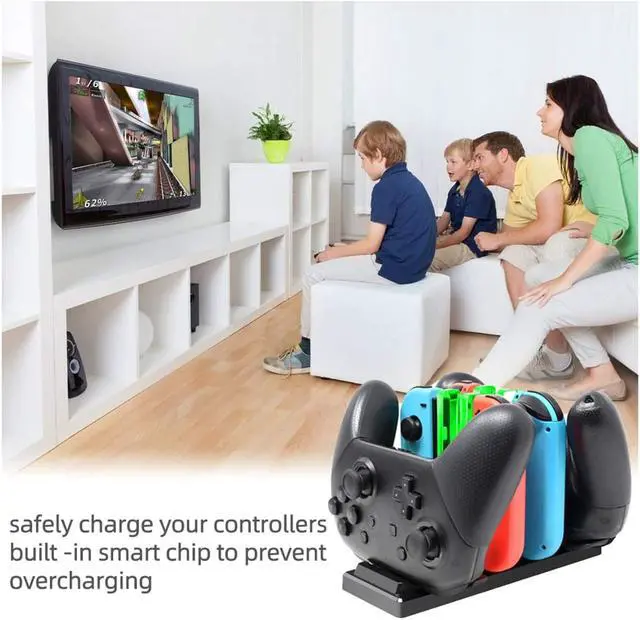 Alt view image 6 of 7 - 6 In 1 Charger Dock for Nintendo Switch Joy-Con Controllers and Pro Con,Controller Charging Dock for Nintendo Switch