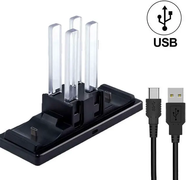 Alt view image 2 of 7 - 6 In 1 Charger Dock for Nintendo Switch Joy-Con Controllers and Pro Con,Controller Charging Dock for Nintendo Switch
