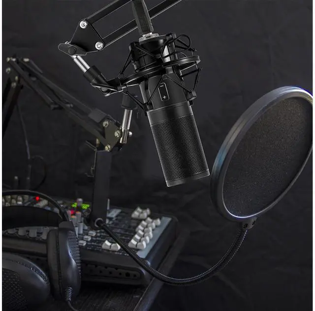 Alt view image 7 of 7 - Professional Studio Condenser Microphone Computer PC Microphone Kit with Shock Mount USB Cable for PC Studio Recording Podcasting Youtube Karaoke