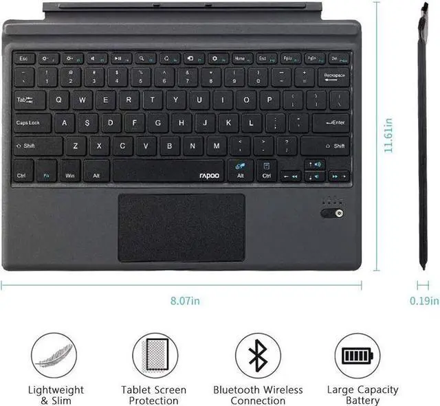 Alt view image 2 of 7 - Detachable Wireless Type Keyboard Bluetooth Trackpad Keyboard Type Cover for Microsoft Surface Pro 7 / Surface Pro 6 / Surface Pro 5 2017 / Surface Pro 4 / Surface Pro 3 2014 Keyboard Case