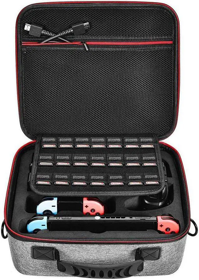 Alt view image 5 of 7 - Werleo Deluxe Carry Case for Nintendo Switch Werleo Hard Travel Case Fit Nintendo Switch System and Pro Controller