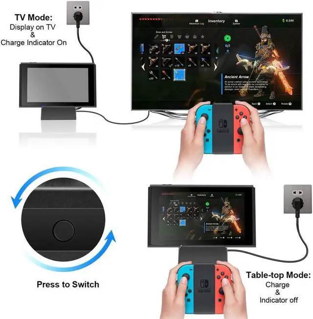 Alt view image 3 of 6 - Switch TV Dock Portable Charging Stand for Nintendo Switch Compact Switch to HDMI Adapter Mini Switch Docking Station with Extra USB 3.0 Port Replacement Charging Dock for Nintendo Switch