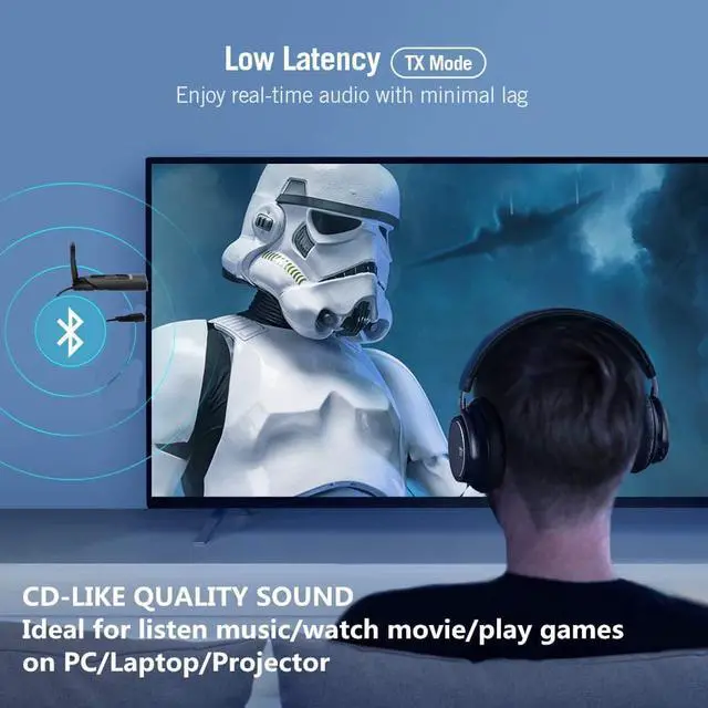 Alt view image 5 of 7 - WERLEO Aptx Low Latency USB Bluetooth Audio Transmitter Adapter for TV PC Laptop Mac PS4 Nintendo Switch Wireless Audio Dongle with Antenna Pair 2 Headphones Simultaneously No Lip Sync Delay