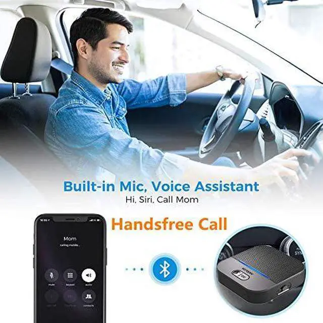 Alt view image 5 of 7 - Bluetooth 5.0 Receiver, 3D Surround aptX Low Latency HiFi Wireless Audio Adapter 20H Playtime Handsfree Call RCA AUX 3.5mm Output for Car Speaker Home Amplifier Music Streaming Stereo System, Pair 2