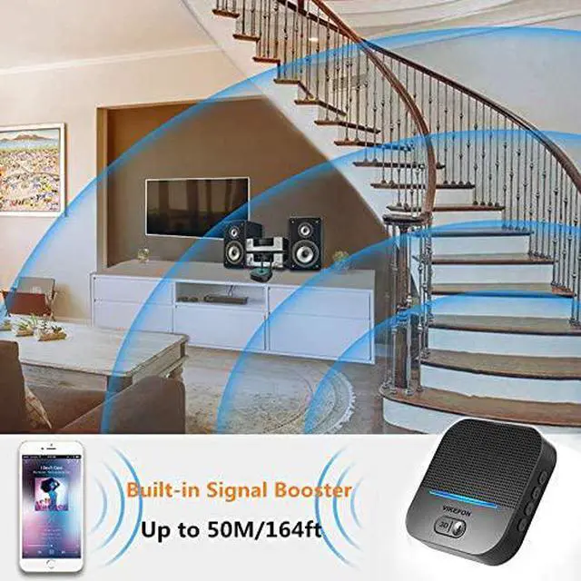 Alt view image 7 of 7 - Bluetooth 5.0 Receiver, 3D Surround aptX Low Latency HiFi Wireless Audio Adapter 20H Playtime Handsfree Call RCA AUX 3.5mm Output for Car Speaker Home Amplifier Music Streaming Stereo System, Pair 2