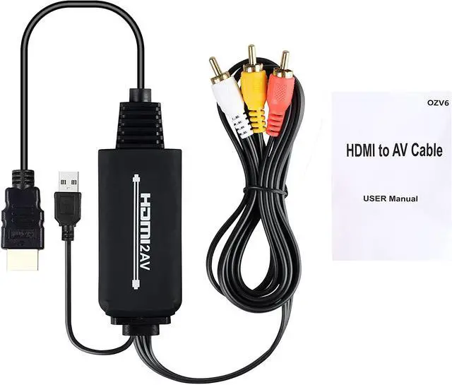 Alt view image 7 of 7 - HDMI to RCA Converter Cable Adapter HDMI to 3RCA Adapter Support 1080P HDMI to RCA Audio Video for Amazon Fire Stick, Roku, Chromecast, PC, Xbox,DVD to TV