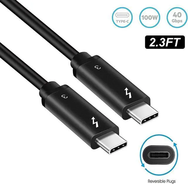 Main image of [Certified] NEWCARE Thunderbolt 3.0 Cable (USB-C to USB-C) Supports 100W Charging / 40Gbps Data Transfer, Compatible with USB 3.1 Gen 1 and 2, MacBook, Dell, Alienware 17,Chromebook and More (2.3ft)