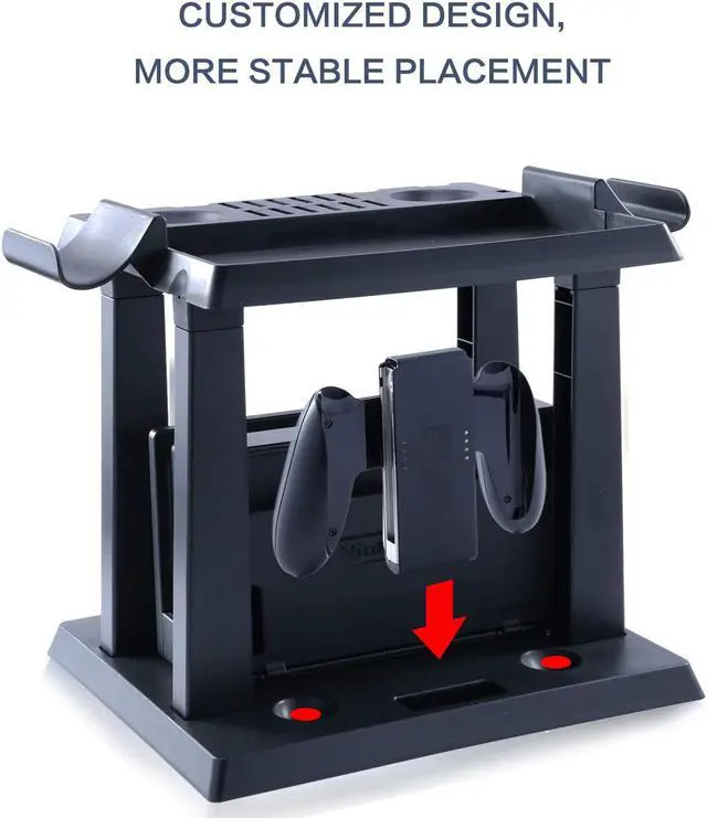 Alt view image 3 of 7 - Storage Stand for Nintendo Switch Storage Stand Controller Holder for Nintendo Switch Accessories and 2 Poke Ball Plus Controllers