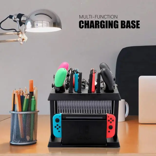 Alt view image 5 of 7 - Charging Dock for Nintendo Switch Joy Cons Pro Controllers and Poke Ball Plus Controllers Organizer for Nintendo Switch Accessories with LED Indicators