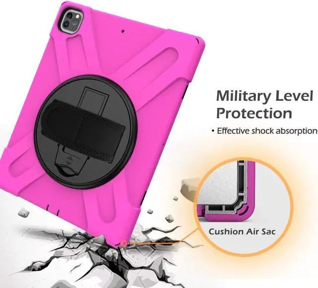 Alt view image 5 of 7 - iPad Pro 12.9 Case 2020 & 2018 Shockproof 360 Degree Rotatable Kickstand Protective Cover for iPad Pro 12.9" 4th Gen 2020 / 3rd Gen 2018