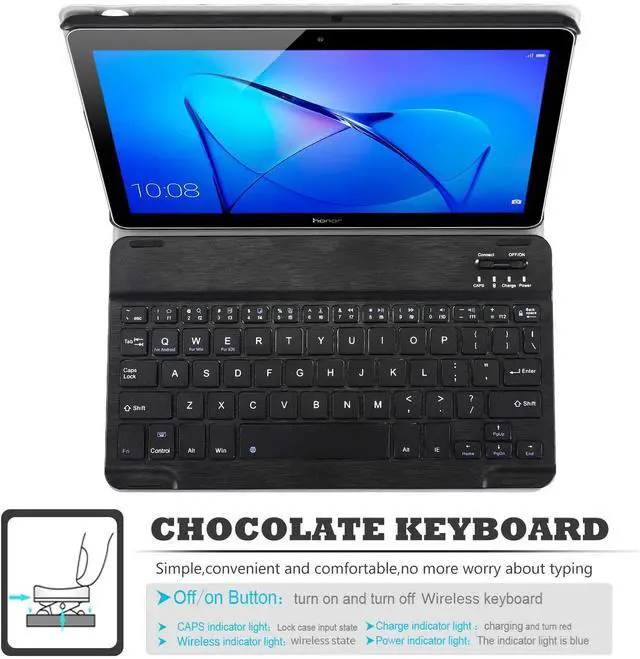 Alt view image 5 of 7 - for Huawei Matepad Pro 10.8 Inch Case Bluetooth Keyboard Pu Leather Tablet Cover for Matepad Pro 10.8 with Detachable Keyboard