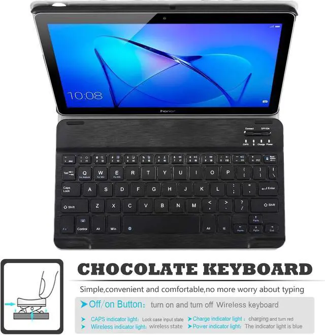Alt view image 5 of 7 - for Huawei Matepad Pro 10.8 Inch Case Bluetooth Keyboard Pu Leather Tablet Cover for Matepad Pro 10.8 with Detachable Keyboard