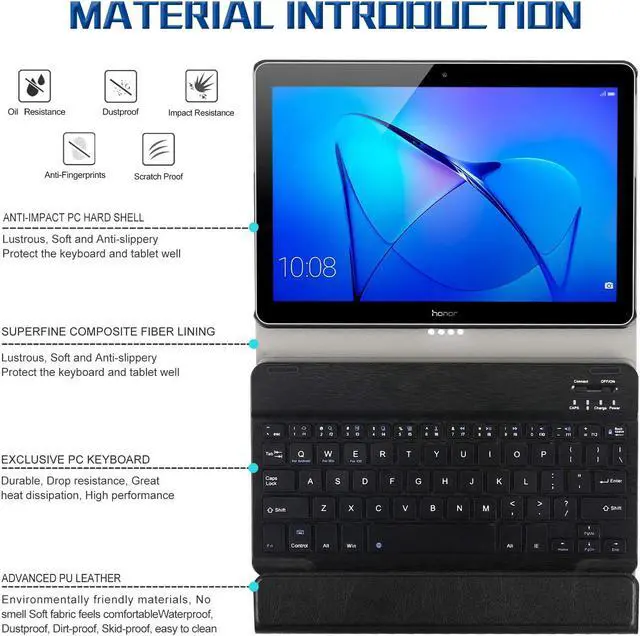 Alt view image 4 of 7 - for Huawei Matepad Pro 10.8 Inch Case Bluetooth Keyboard Pu Leather Tablet Cover for Matepad Pro 10.8 with Detachable Keyboard