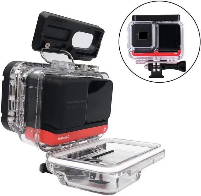 Alt view image 3 of 5 - Waterproof Housing Case for Insta360 ONE R 1 Inch Edition Underwater Diving Protective Shell 60M / 196FT with Bracket Accessories
