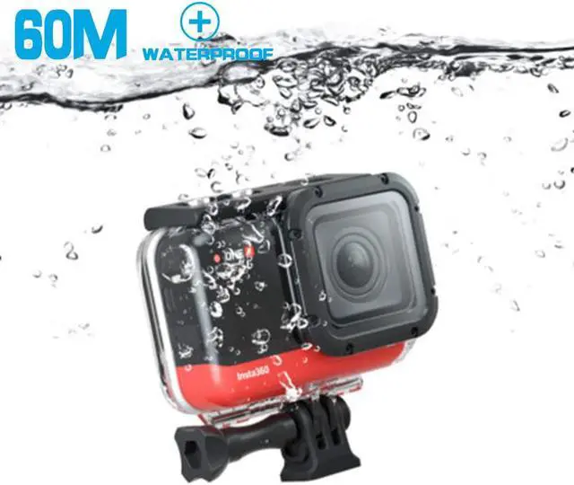 Alt view image 5 of 5 - Waterproof Housing Case for Insta360 ONE R 1 Inch Edition Underwater Diving Protective Shell 60M / 196FT with Bracket Accessories