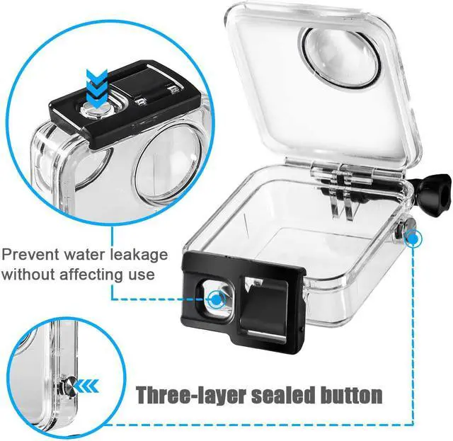 Alt view image 3 of 7 - Waterproof Housing Case for GoPro MAX Protective 45m Underwater Dive Case Shell with Anti Fog and Bracket Accessories for GoPro MAX Waterproof 360 Camera
