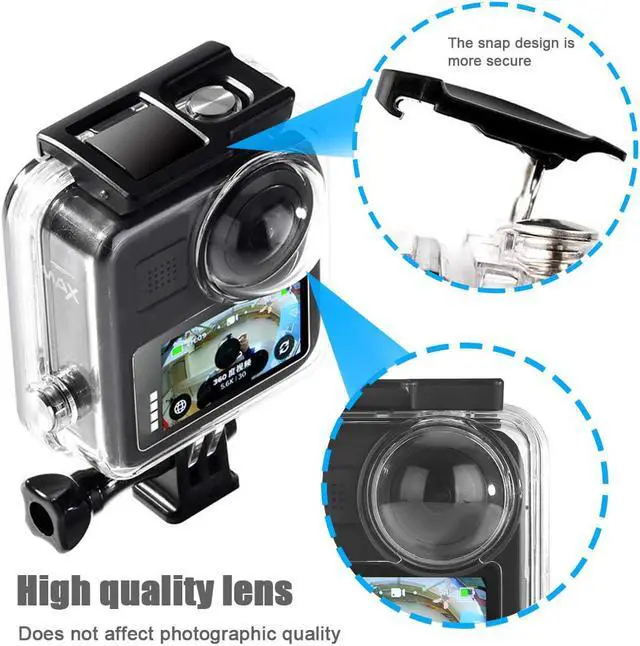 Alt view image 4 of 7 - Waterproof Housing Case for GoPro MAX Protective 45m Underwater Dive Case Shell with Anti Fog and Bracket Accessories for GoPro MAX Waterproof 360 Camera