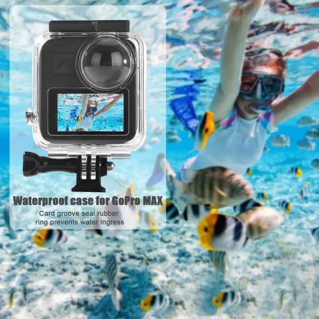 Alt view image 7 of 7 - Waterproof Housing Case for GoPro MAX Protective 45m Underwater Dive Case Shell with Anti Fog and Bracket Accessories for GoPro MAX Waterproof 360 Camera