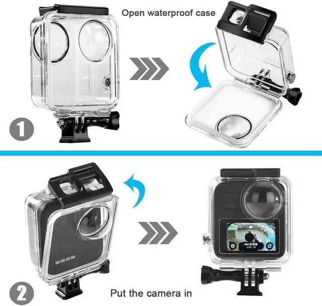 Alt view image 6 of 7 - Waterproof Housing Case for GoPro MAX Protective 45m Underwater Dive Case Shell with Anti Fog and Bracket Accessories for GoPro MAX Waterproof 360 Camera