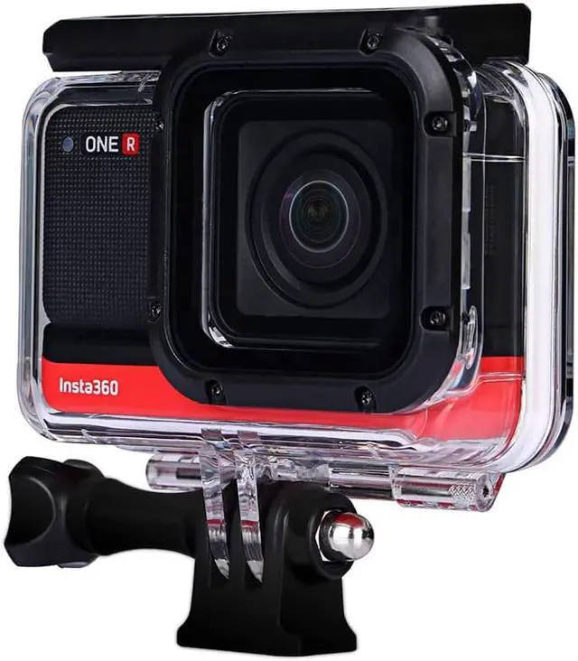 Alt view image 5 of 6 - Waterproof Housing Case for Insta360 ONE R 4K Wide Angle Mod Underwater Diving Protective Shell 60M / 196FT with Bracket Accessories