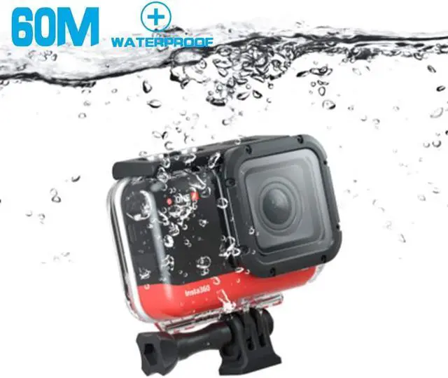 Alt view image 3 of 6 - Waterproof Housing Case for Insta360 ONE R 4K Wide Angle Mod Underwater Diving Protective Shell 60M / 196FT with Bracket Accessories