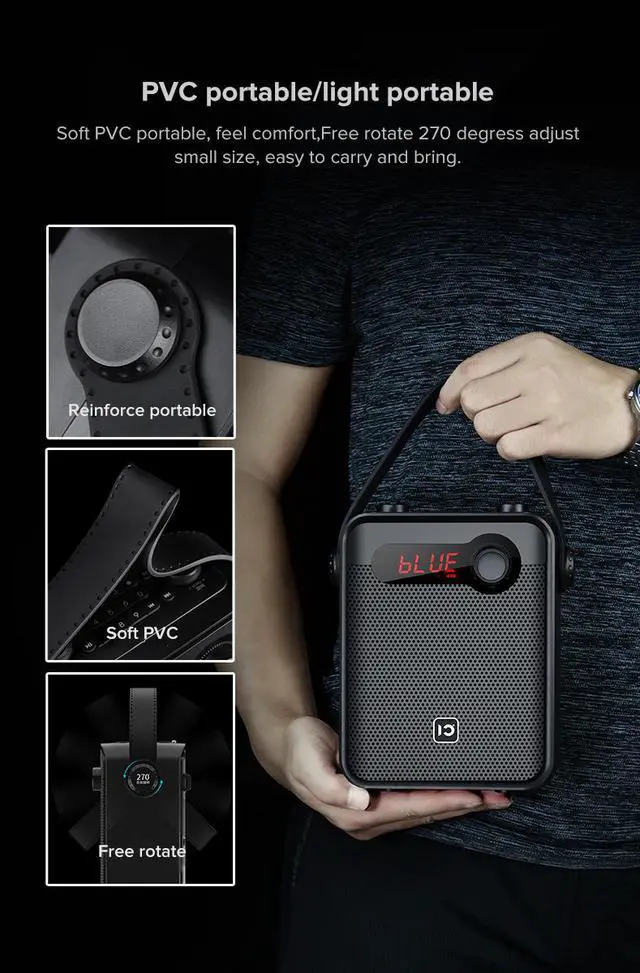 Alt view image 4 of 7 - Bluetooth Voice Amplifier 25W Portable Outdoor Bluetooth Speaker With Rechargeable Wireless Handheld Microphone Supports TWS FM AUX USB TF Card Perfect for Teaching Karaoke Live Performance Party Meet