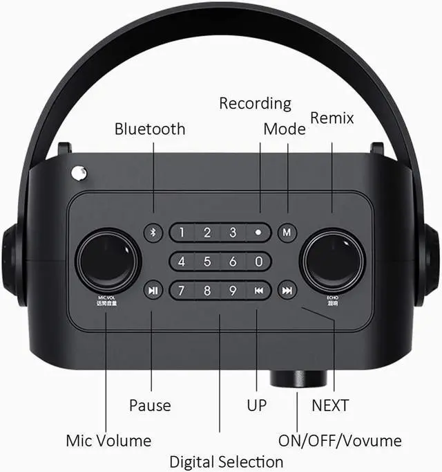 Alt view image 2 of 7 - Bluetooth Voice Amplifier 25W Portable Outdoor Bluetooth Speaker With Rechargeable Wireless Handheld Microphone Supports TWS FM AUX USB TF Card Perfect for Teaching Karaoke Live Performance Party Meet