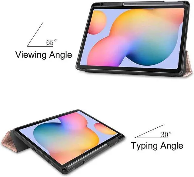 Alt view image 3 of 7 - Case for Galaxy Tab S6 Lite 10.4 inch PU Leather Smart Cover with Stand & Pen Holder for Samsung Galaxy Tab S6 Lite 10.4 2020 2022 SM-P610/P613/P615/P619