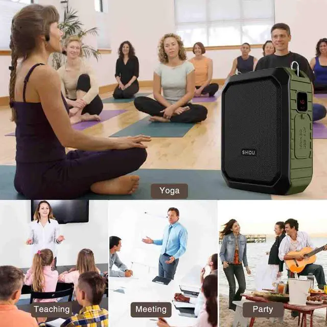 Alt view image 3 of 7 - Wireless Voice Amplifier Portable Microphone with Speaker 18W Rechargeable PA System Waterproof Personal Voice Enhancer for Teachers Outdoor Activities Meeting Yoga
