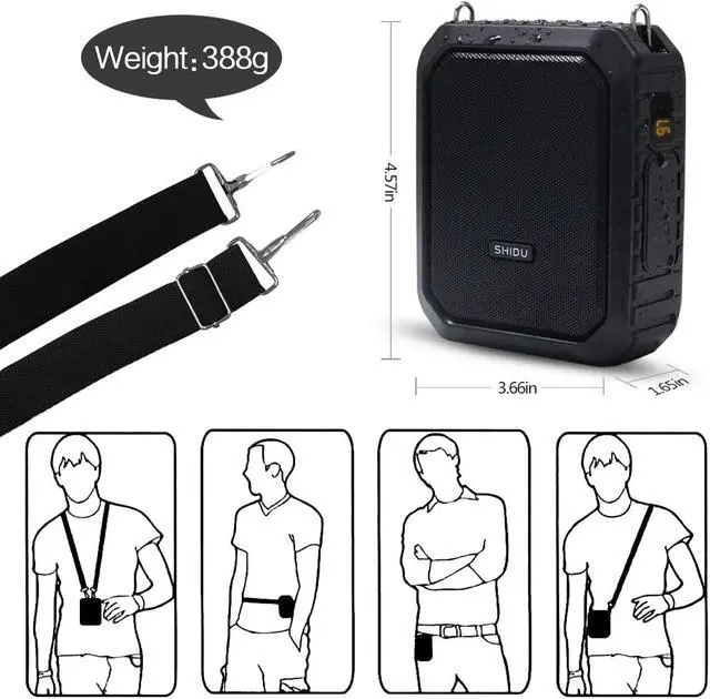 Alt view image 7 of 7 - Voice Amplifier with Headset Portable Microphone and Speaker Waterproof IPX5 Rechargeable PA System for Outdoors Water Aerobics Teaching Speech Presenting
