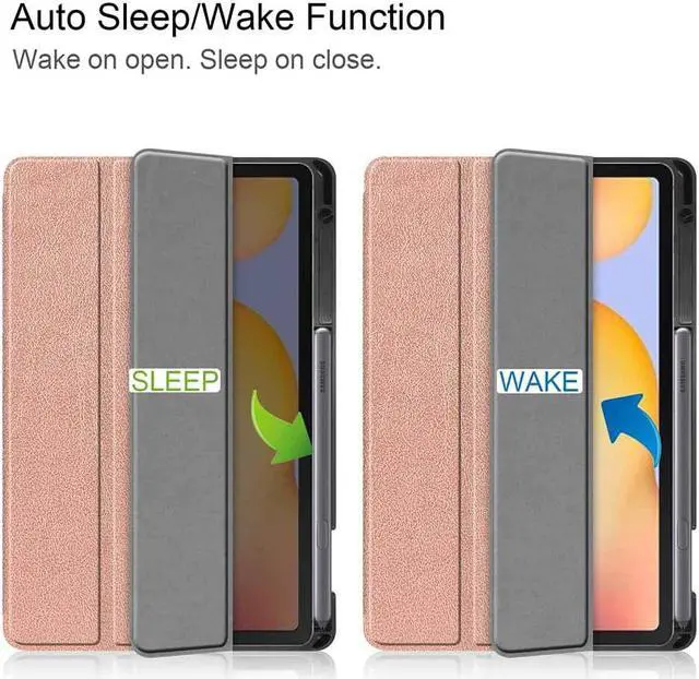 Alt view image 6 of 7 - Case for Galaxy Tab S6 Lite 10.4 inch PU Leather Smart Cover with Stand & Pen Holder for Samsung Galaxy Tab S6 Lite 10.4 2020 2022 SM-P610/P613/P615/P619
