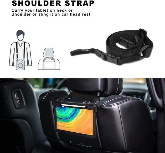 Alt view image 7 of 7 - Case for Huawei MatePad Pro 10.8 Inch Tablet Heavy Duty Shockproof Rugged Protective Cover with 360 Degree Rotating Pencil Holder / Hand Strap / Shoulder Strap